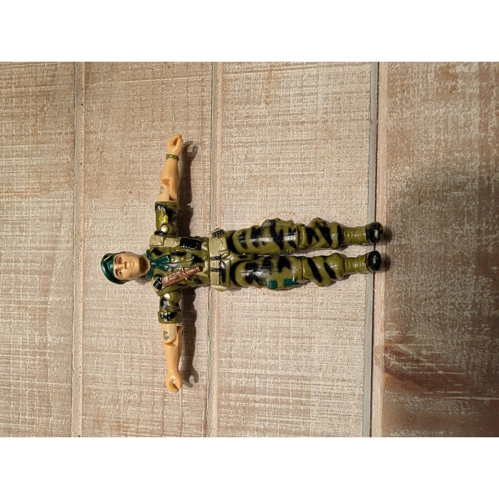 Vintage GI Joe Action Figure Green Beret Tiger Stripe Camo Military Toy Hasbro